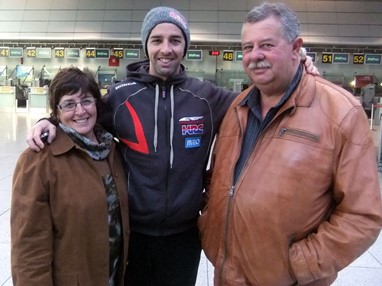 Hélder Rodrigues com os pais 
