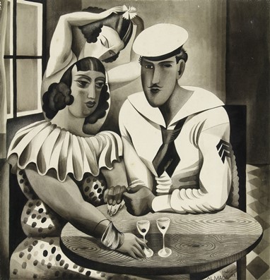 José de Almada Negreiros (1983-1970) - Sem título, 1928, tinta da China e guache sobre papel, 43,3 x 41,9 cm. Museu Calouste Gulbenkian - Coleção Moderna, inv. DP226