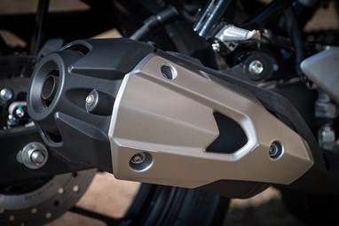 Detalhe da nova ponteira de escapamento da Fazer 250 ABS 2018