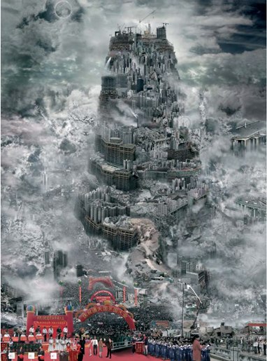 Independance'Çí of the Country Super Tower. 2010  160 x120 cm -  Du Zhenjun