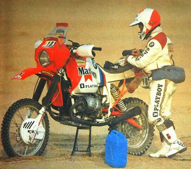 Gaston Rahier era minúsculo comparado com a imponente BMW R100 GS