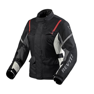Blusão REV’IT! Horizon 3 H2O de senhora em preto e vermelho