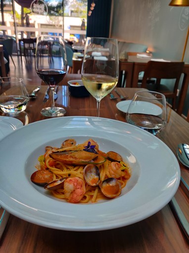 Linguini com frutos do mar