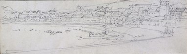 Vista da Praia Grande com Fortim de S. Pedro (Macau) - George Chinnery_c. 1833-1839