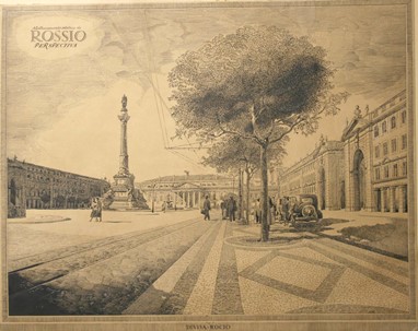 "Projecto para o Parque da Liberdade - Planta" Fernando Silva. 1900 Óleo s/ tela Museu de Lisboa