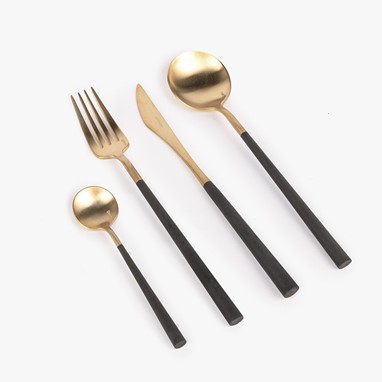 Faqueiro preto e dourado NEO - 16 peças  - PVP: 349,00€