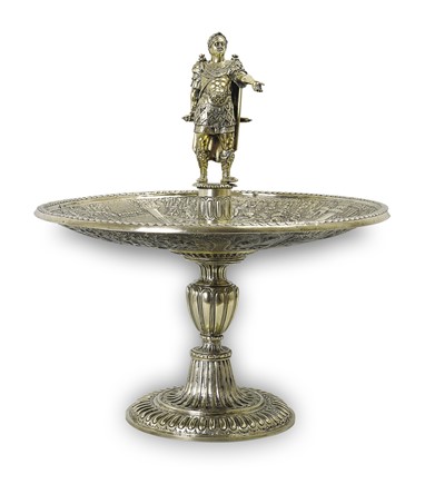 Tazza Aldobrandini (out of 12), Emperor Galba, c. 1570-85, gilded silver....