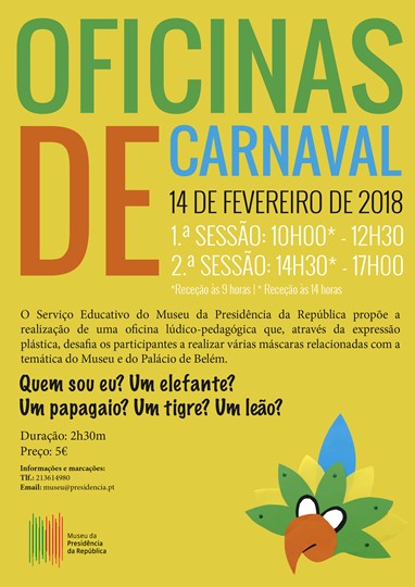 Cartaz das Oficinas de Carnaval