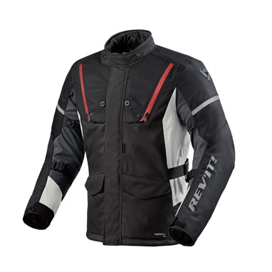 Blusão REV’IT! Horizon 3 H2O de homem em preto e vermelho