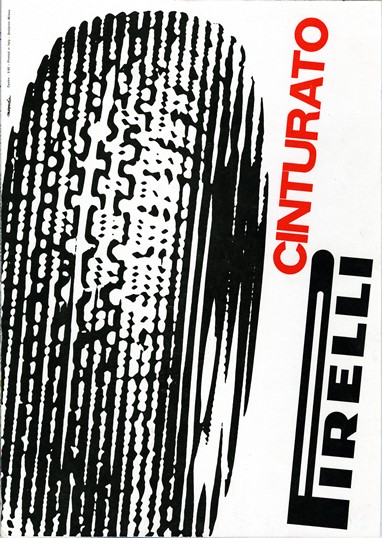 Bob Noorda, publicidade do pneu Cinturato Pirelli, outdoor, 1959, Fundação Pirelli.