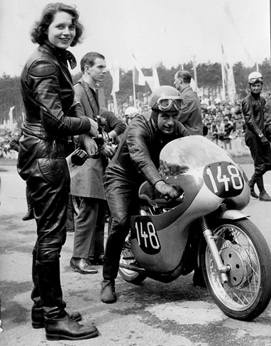 1961 - Grande Prémio da Alemanha, Hockenheim com Paco Gonzalez e a sua Bultaco
