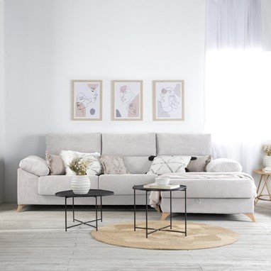 SOFÁ CHAISE LOUNGUE DANDY COM ARRUMAÇÃO