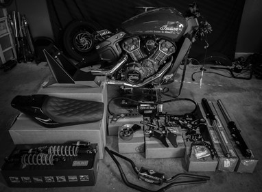 Kit básico da Indian para transformar uma Scout em flat tracker