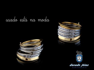 Anel em ouro de 19,2K com brilhantes