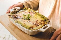 Lasagna di pesto i gamberi