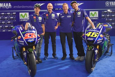 Maverick Viñales, Massimo Meregalli, Valentino Rossi, Lin Jarvis