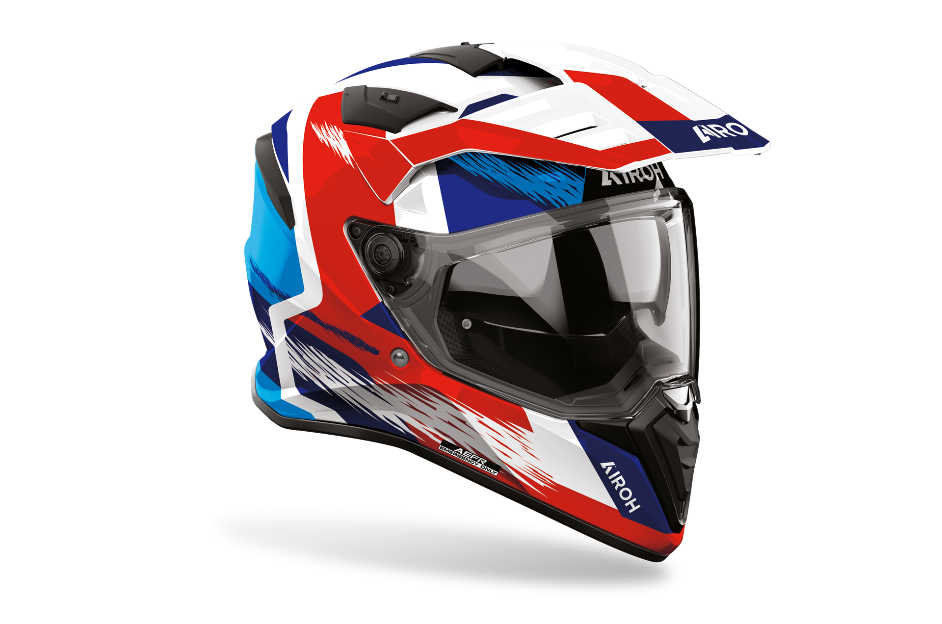 Capacete AIROH BADX-X AIRSPEED Azul/Vermelho | Capacete Modular