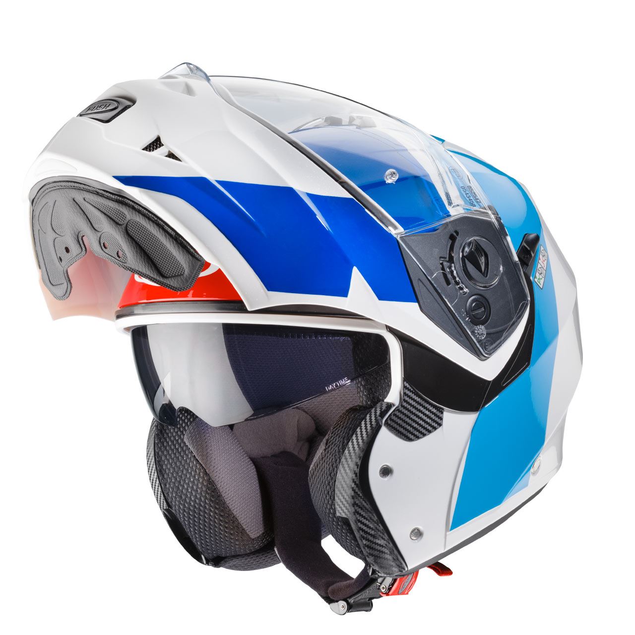 Capacete DUKE II IMPACT Bran/Ver/Azu C/Pin. Caberg | Capacete Modular