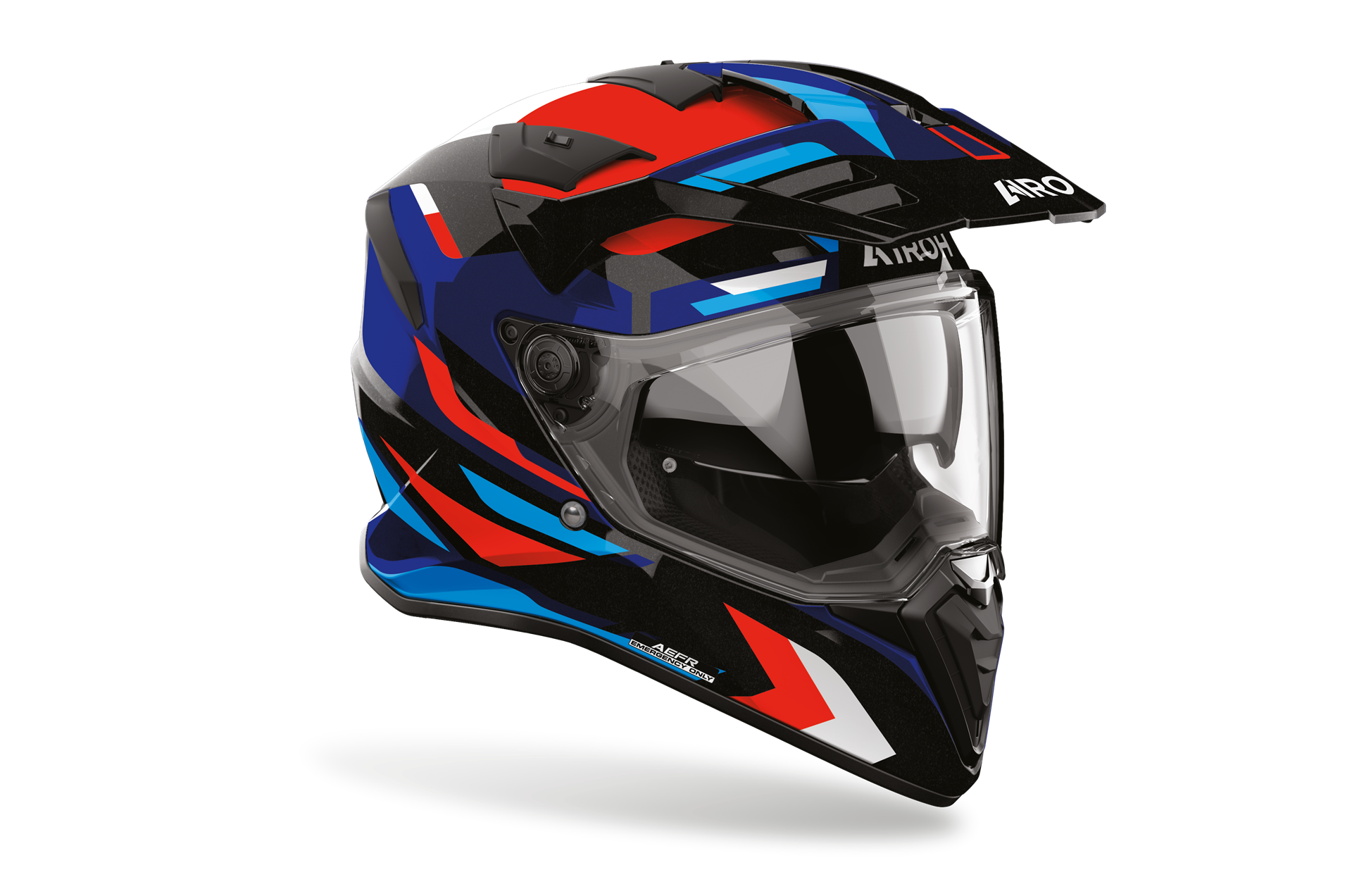 Capacete AIROH BADX-X GLITCH Azul/Vermelho | Capacete Modular