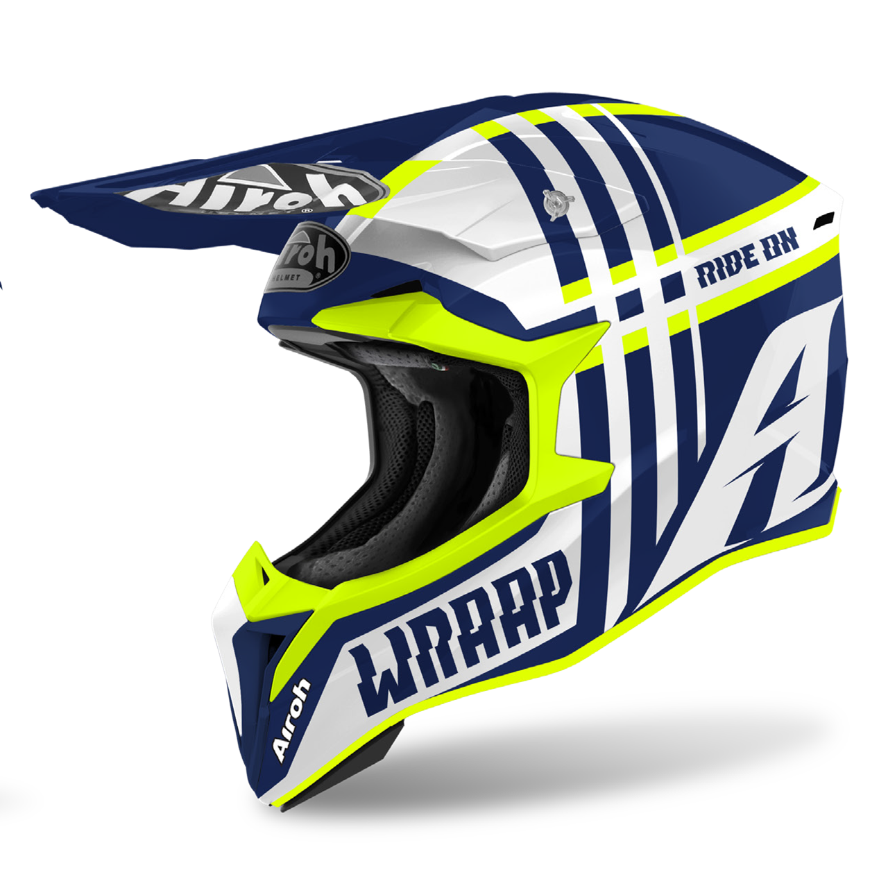 Capacete WRAAP BROKEN Azul Gloss AIROH 2020 | Capacete Offroad
