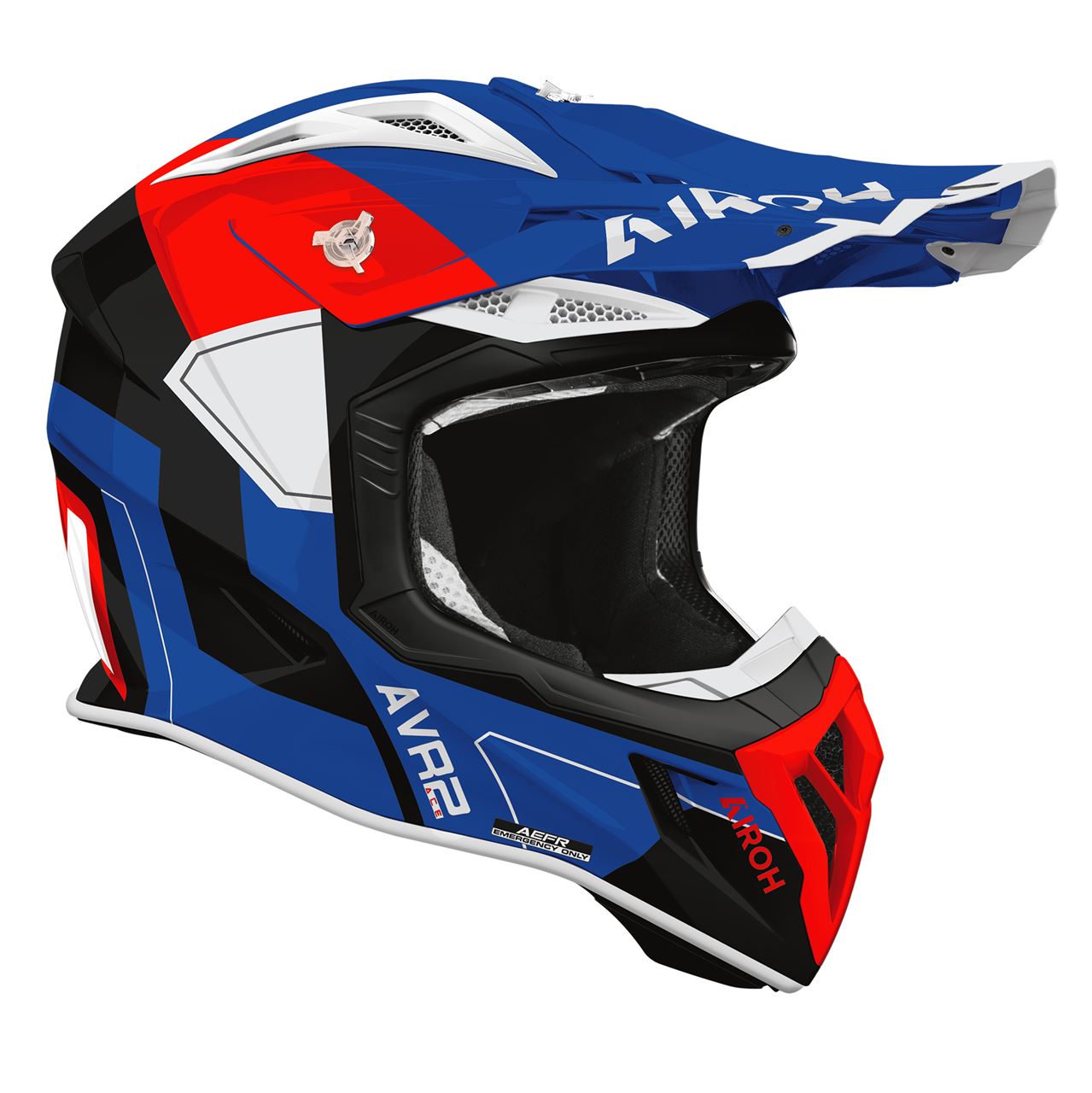 Capacete AIROH AVIATOR ACE 2 SHIELD Azul/Vermelho Gloss | Capacete Offroad
