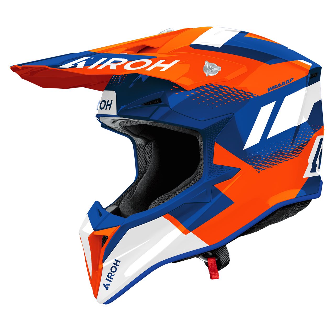 Capacete AIROH WRAAAP VISION Laranja/Azul Mate | Capacete Offroad