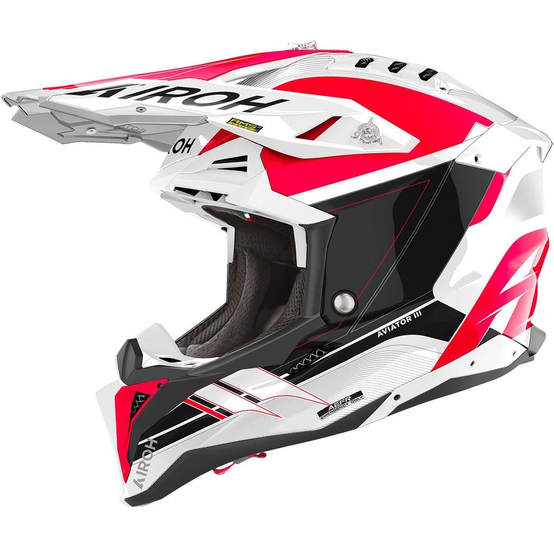 Capacete AVIATOR 3 SABER Vermelho Gloss AIROH | Capacete Offroad