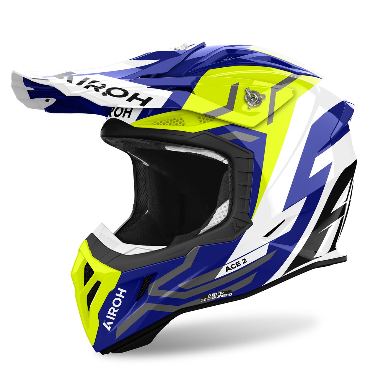 Airoh Aviator Ace Ground Amarelo Capacete Offroad Salgados Moto