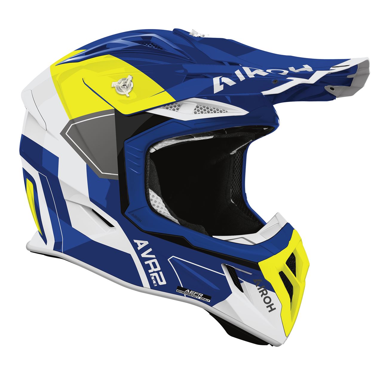 Capacete AIROH AVIATOR ACE 2 SHIELD Azul/Amarelo Gloss | Capacete Offroad