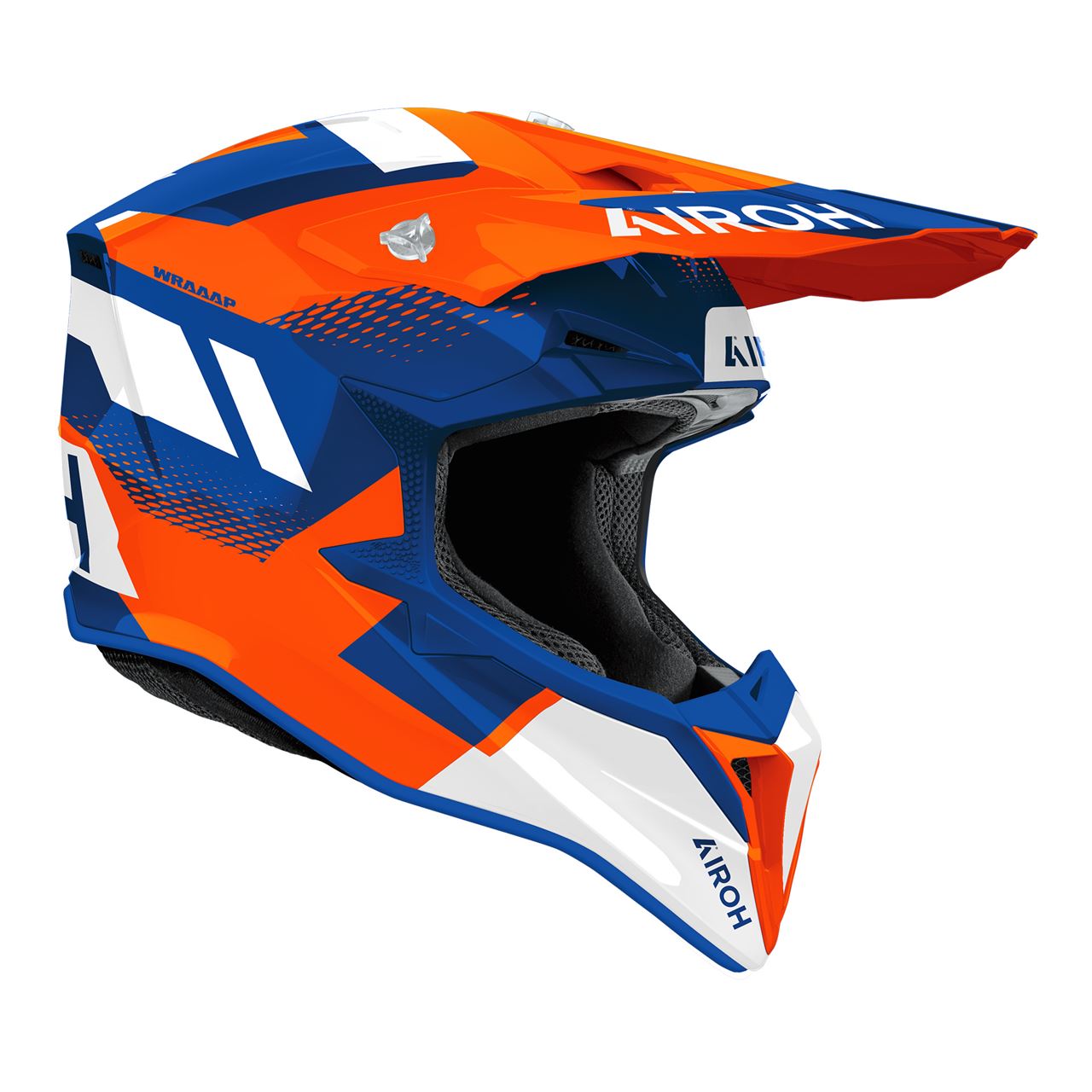 Capacete AIROH WRAAAP VISION Laranja/Azul Mate | Capacete Offroad