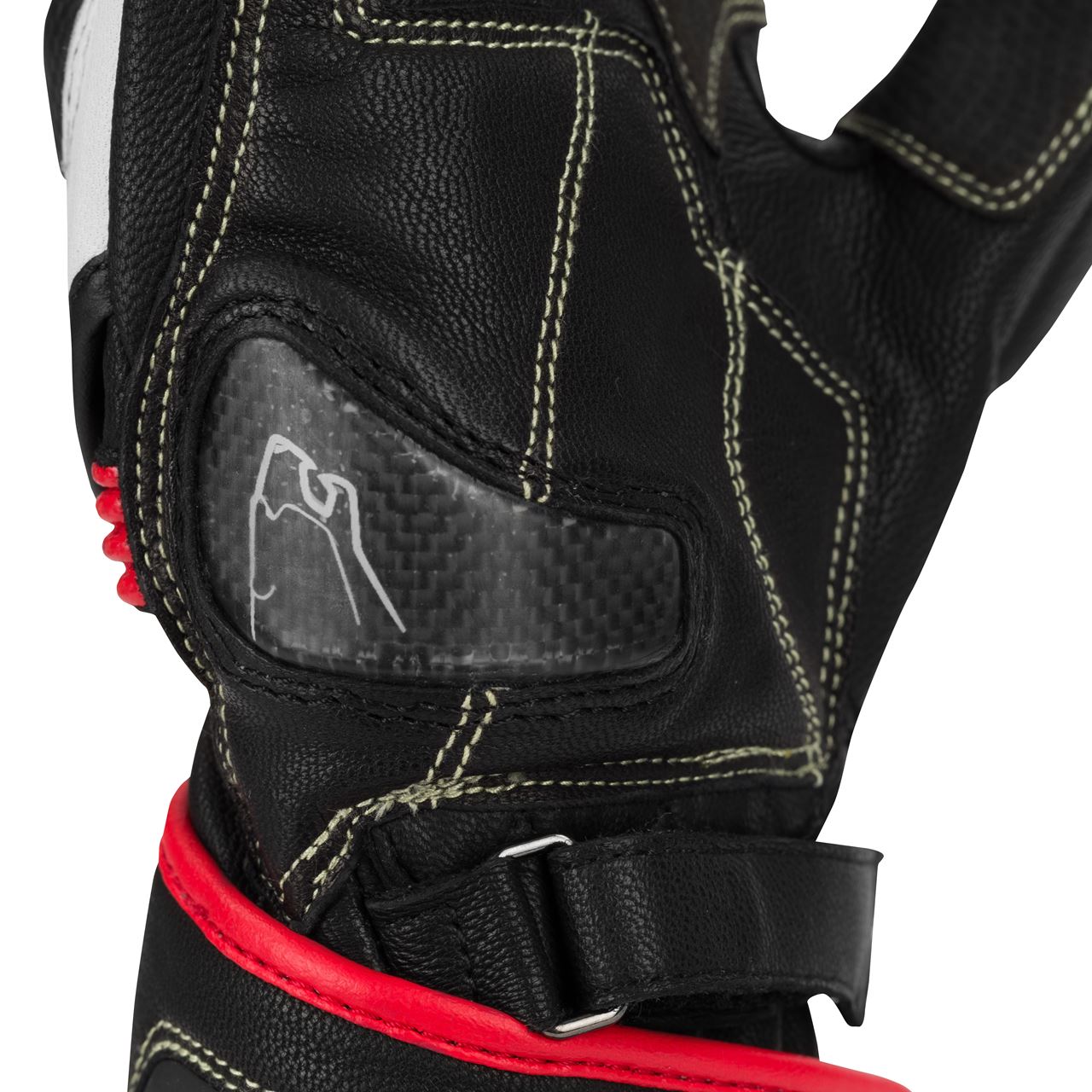 Luva Cabedal PRO-R Preto/Verm. BERING | Luvas
