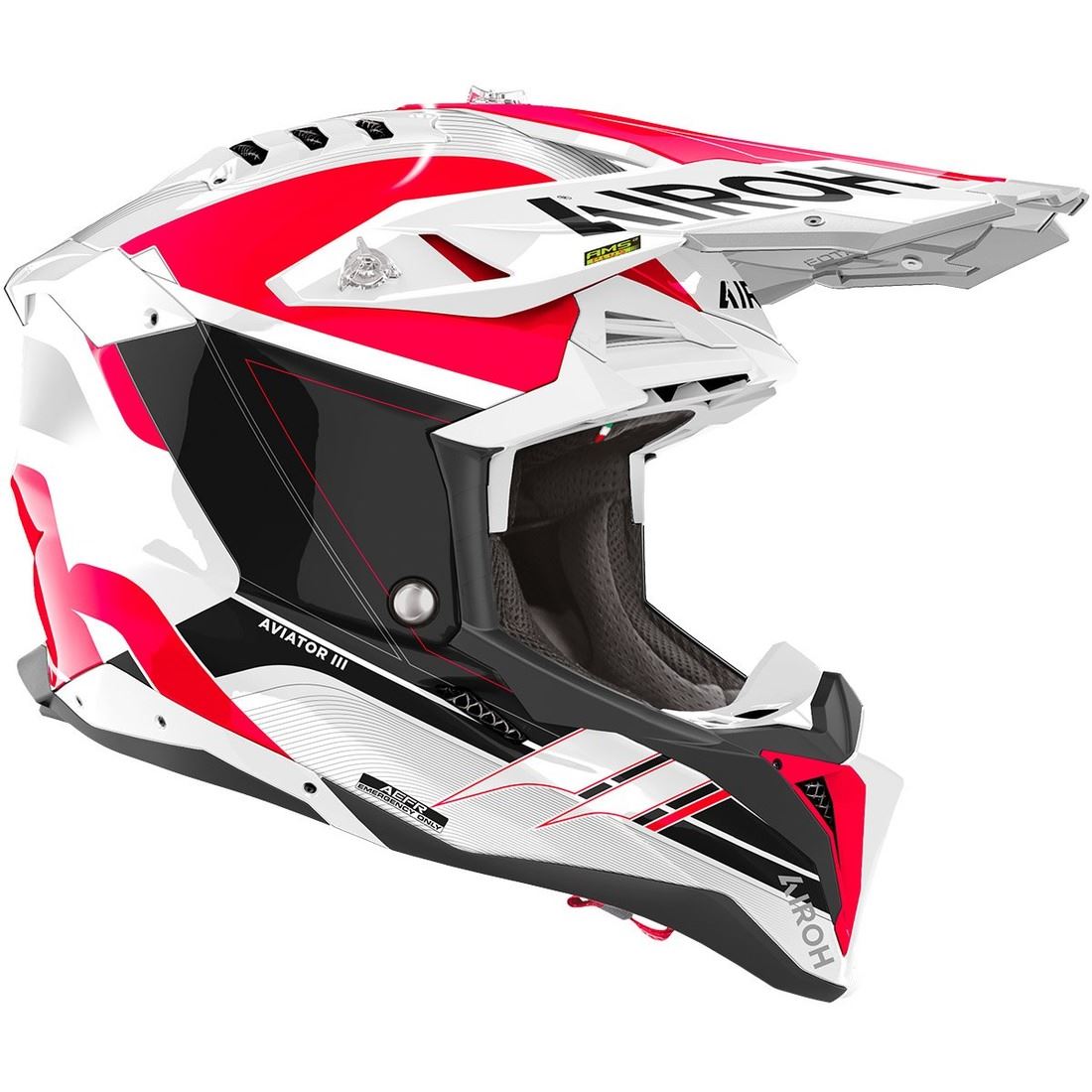 Capacete AVIATOR 3 SABER Vermelho Gloss AIROH | Capacete Offroad