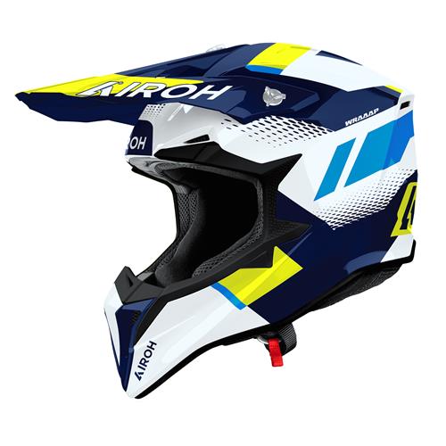 Capacete AIROH WRAAAP VISION Amarelo/Azul Gloss