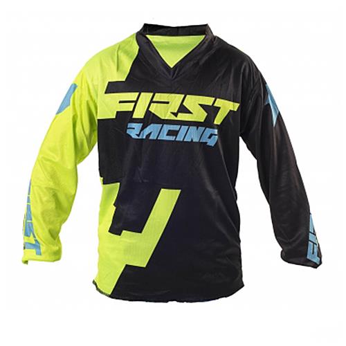 FIRST RACING Camisola Criança CODE Preto/Neon 2018