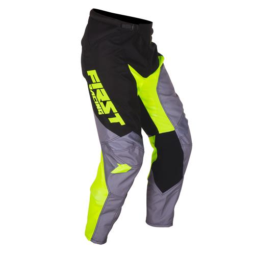 FIRST RACING Calça DATA Cinza/Neon 2018