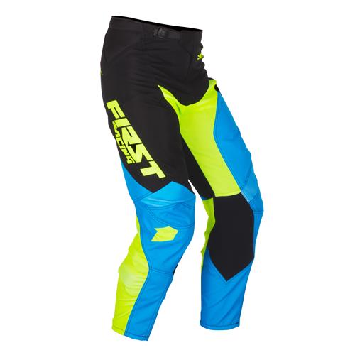 FIRST RACING Calça DATA Azul/Neon 2018