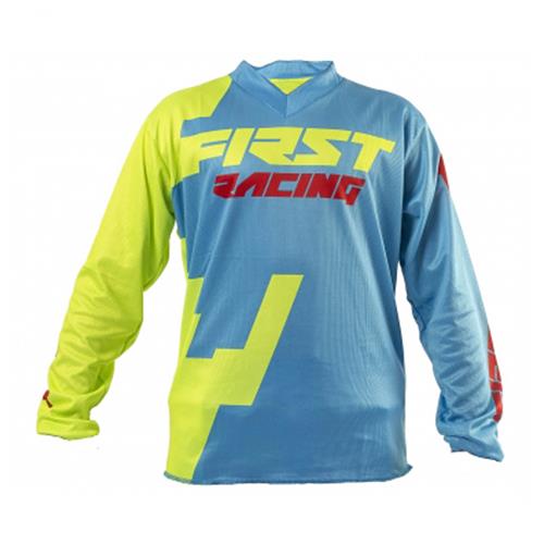 FIRST RACING Camisola Criança CODE Azul/Neon 2018