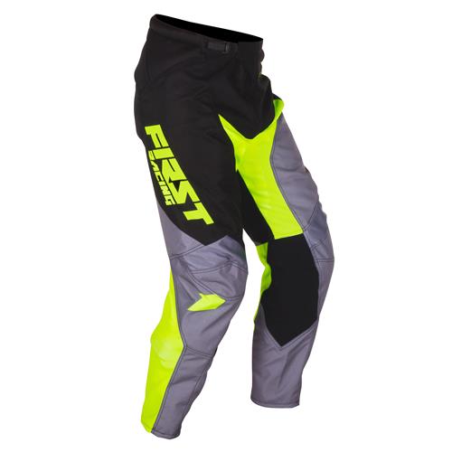 FIRST RACING Calça DATA Criança Cinza/Neon 2018