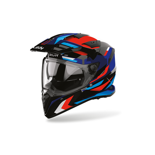 Capacete AIROH BADX-X GLITCH Azul/Vermelho