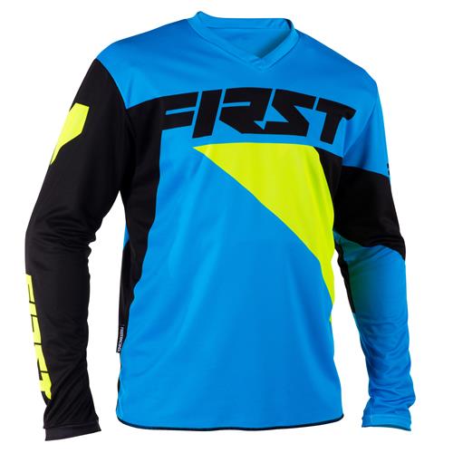 FIRST RACING Camisola Criança DATA Azul/Neon 2018