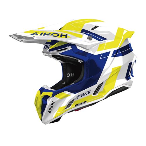 Capacete AIROH TWIST 3 DYNASTY Azul/Amarelo Gloss