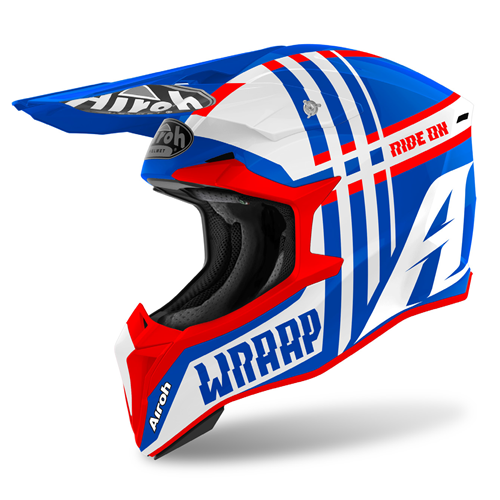 Capacete WRAAP BROKEN Azul/Verm. Gloss AIROH 2020