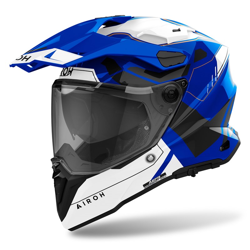 Airoh Commander Reveal Azul Gloss Capacete Integral Salgados Moto