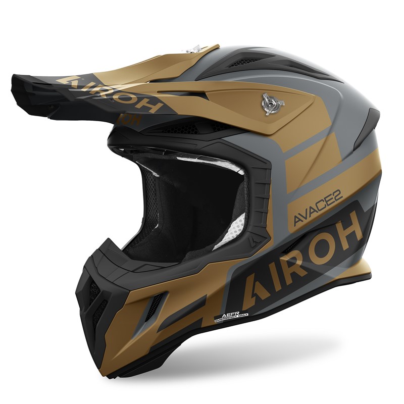 Airoh Aviator Ace Sake Gold Mate Capacete Offroad Salgados Moto