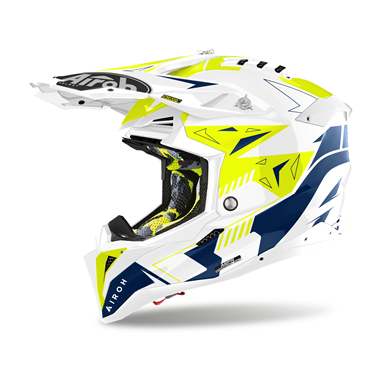 AIROH AVIATOR 3 SPIN Amarelo/Azul | Capacete Offroad