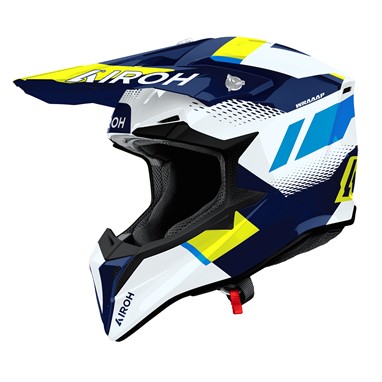 Capacete AIROH WRAAAP VISION Amarelo/Azul Gloss | Capacete Offroad