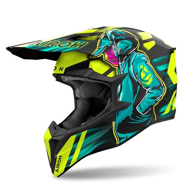 AIROH WRAAAP CYBER Amarelo Mate | Capacete Offroad
