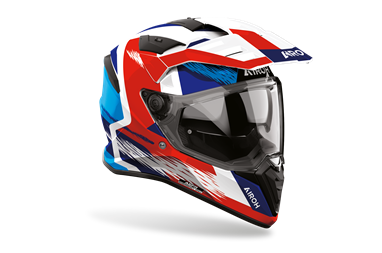 Capacete AIROH BADX-X AIRSPEED Azul/Vermelho | Capacete Modular