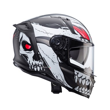 CABERG AVALON X PUNK Cinza/Branco/Vermelho | Capacete Integral