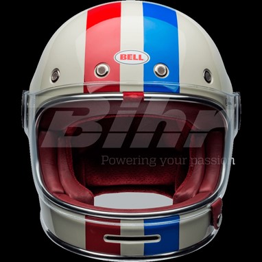CAPACETE BELL Bullitt DLX Command Brilho Vintage Branca/Vermelha/Azul | Capacete Integral